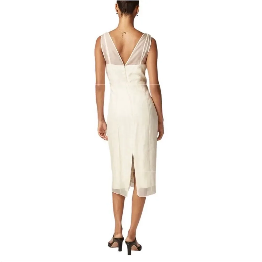 J. Crew Collection Layered Organza Shift Tally Silk Dress in Ivory NWT Size 0